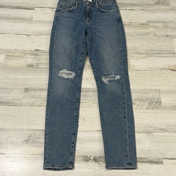 AGOLDE Distressed Knee Skinny Jeans Size 26 - Picture 2 of 11